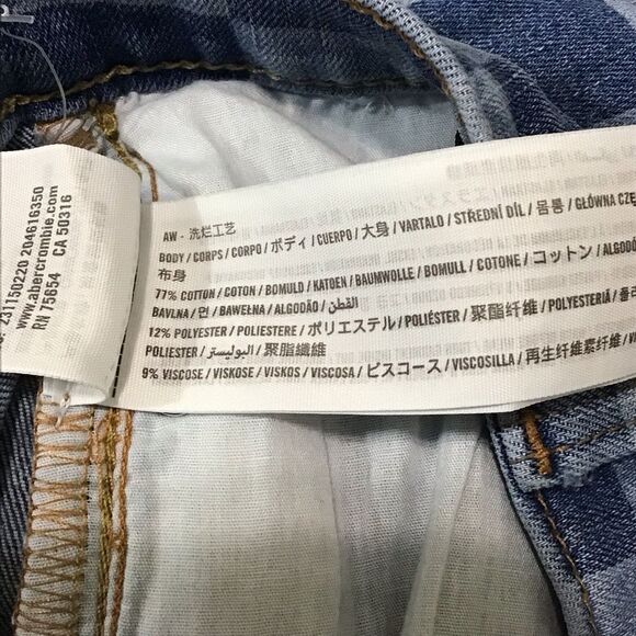 Abercrombie Kids Straight Two-Tone Blue Checkered Jeans 13/14 Long - Picture 11 of 11